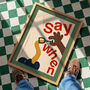 Say When Retro Wine Wall Print, thumbnail 1 of 10