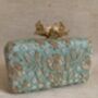 Mint Green Handcrafted Flower Clasp Clutch Bag, thumbnail 4 of 9