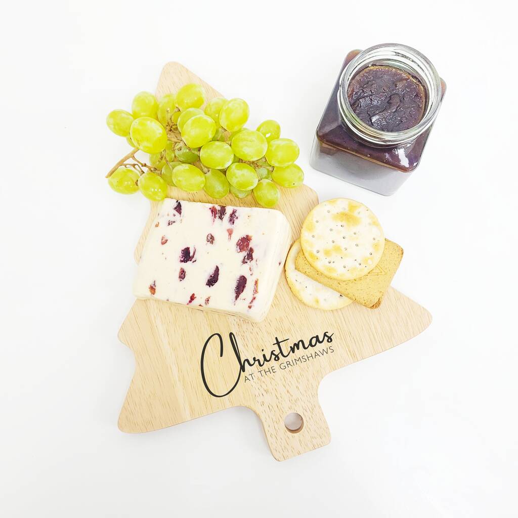 Personalised Christmas Tree Cheese Or Charcuterie Board, 1 of 3