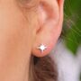 Sterling Silver Shining Star Stud Earrings, thumbnail 2 of 6
