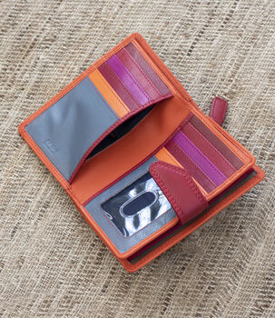 Woman's Personalised Orange Leather Wallet, 8 of 12