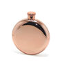 Rose Gold Polished Steel Round Personalised Hip Flask, thumbnail 1 of 3