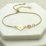 Gold Plated Initial And October Birthstone Bracelet, thumbnail 6 of 6