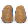 Dotty Fish Bright Blue Soft Leather Baby Sandals With Barefoot Soles, thumbnail 6 of 7