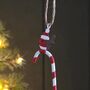 Candy Cane And Robin Hanging Christmas Decoration, thumbnail 2 of 2
