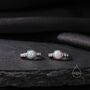 White Opal Cz Huggie Hoop Earrings In Sterling Silver, thumbnail 2 of 8