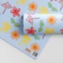 Blue Postcard Pattern Gift Wrap, thumbnail 1 of 8