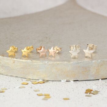 Dainty Star Stud Earrings In Silver Or Gold Vermeil, 7 of 9