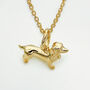 Tiny 18ct Gold Plated Dachshund Necklace, thumbnail 2 of 11