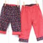 Reversible Baby Kids Cotton Spotty Strawberry Trousers, thumbnail 1 of 10