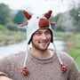 Reindeer Hand Knitted Woollen Animal Hat, thumbnail 2 of 7