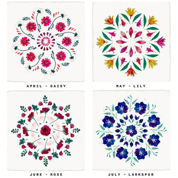Birth Flower Mandala Personalised Print, 11 of 12