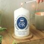 King Charles Ill Blue Crest Coronation Candle, thumbnail 1 of 3