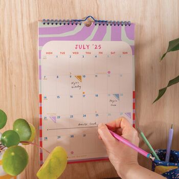 2025–2026 Mid Year Calendar | Colour Flow | July Start | A4, 2 of 8