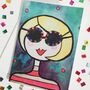 Birthday Card Girl With Blonde Bob And Sunglasses, thumbnail 4 of 5