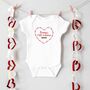 Personalised Mummy's Little Valentine Heart Name Babygrow Or Sleepsuit, thumbnail 2 of 5