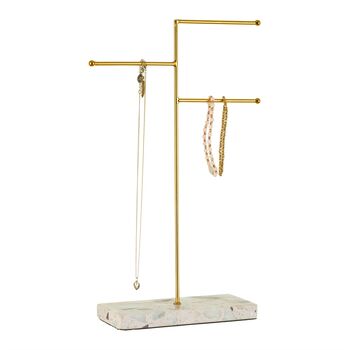 Terrazzo And Gold Tone Triple Jewellery Stand, 2 of 5