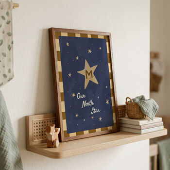 Personalised Our North Star Nursery Initial Art Print, 2 of 12