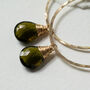 Olive Quartz Hoop Earrings, thumbnail 2 of 7