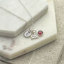 Aquarius Zodiac, Initial And Birthstone Necklace, thumbnail 2 of 6