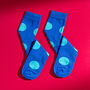 Light Blue Polka Dot Egyptian Cotton Men's Socks, thumbnail 4 of 4