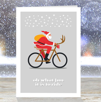 Funny Bike Lovers Christmas Card, Santa On A Bike, 7 of 7