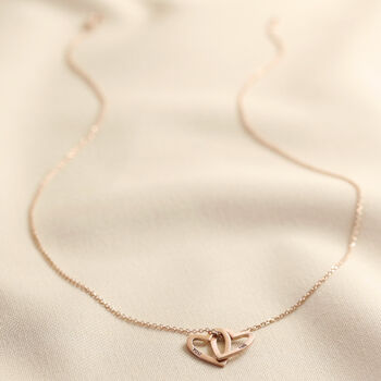 Personalised Solid Gold Interlocking Hearts Necklace, 6 of 6