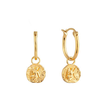 18ct Gold Plated Star Sign Charm Hoop Earrings, 8 of 12