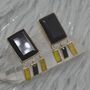 Black Onyx, Raw Sapphire Sterling Silver Earrings, thumbnail 4 of 8