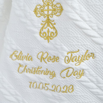 Personalised Christening Blanket With Bow, 3 of 10