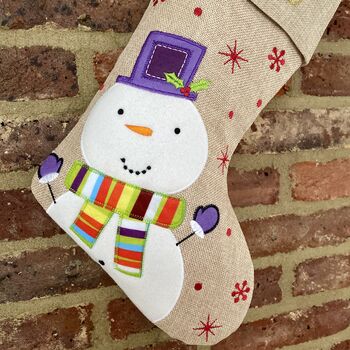 Hessian Snowman Stocking, 2 of 3