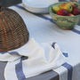 Navy French Stripe Linen Table Runner, thumbnail 3 of 3