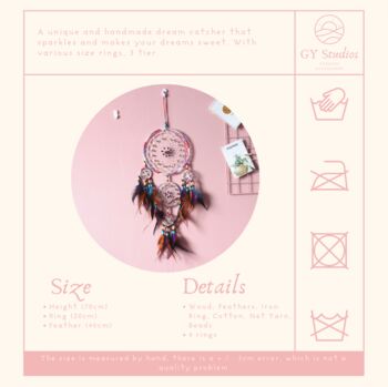 Three Tier Dream Catcher For Room Decoration, 2 of 3
