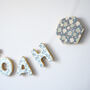 Personalised Blue Floral Clay Custom Name Garland, thumbnail 2 of 4