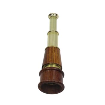 Seven Inch The Admiral Brass And Wood Telescope, 3 of 7