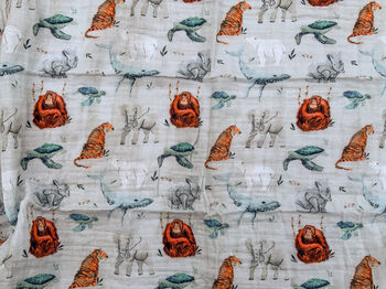 Endangered Animals Patterned Muslin Blanket / Comforter, 3 of 3