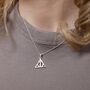 Harry Potter Sterling Silver Deathly Hallows Necklace With Crystals, thumbnail 1 of 7
