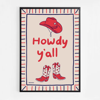 Howdy Y'all Cowgirl Print, 5 of 8