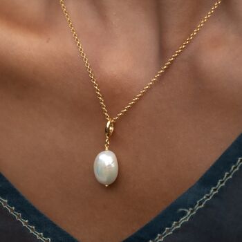 Baroque Pearl Necklace, Silver Or Gold Plated, 4 of 11