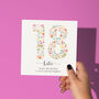 Floral Fun Personalised 18th Birthday Card, thumbnail 1 of 3