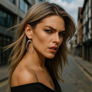 Silver And Gold Double Hoop Earrings, 3 of 7