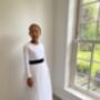 Long Sleeve Sparkly Tulle Flower Girl Dress – Ankle Length White Dress For Weddings, Christenings And Special Occasions, thumbnail 2 of 6