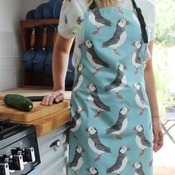 Green Puffin Kitchen Apron, 2 of 6