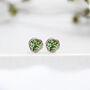 Sterling Silver August Peridot Birthstone Stud Earrings, thumbnail 4 of 9