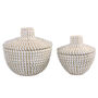 Set Of Two Seagrass Baskets With Lids, thumbnail 2 of 2