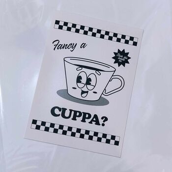 Fancy A Cuppa Tea Coffee Print, 5 of 6