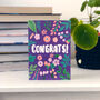 Colourful Floral Congratulations Card 'Congrats', thumbnail 2 of 3