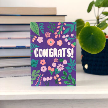 Colourful Floral Congratulations Card 'Congrats', 2 of 3