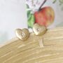 Golden Heart Stud Earrings With Centre Crystal, thumbnail 1 of 2