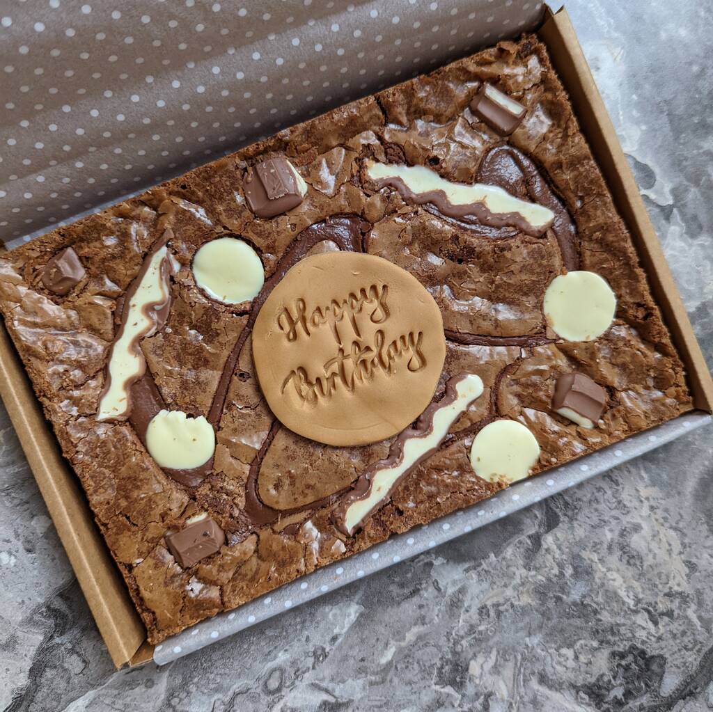 Personalised Letterbox Brownie Slab By Postbox Bakes